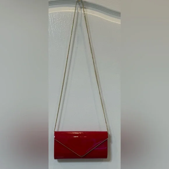 DEXMAY patent leather envelope clutch purse shinny candy foldover evening bag - Picture 8 of 13